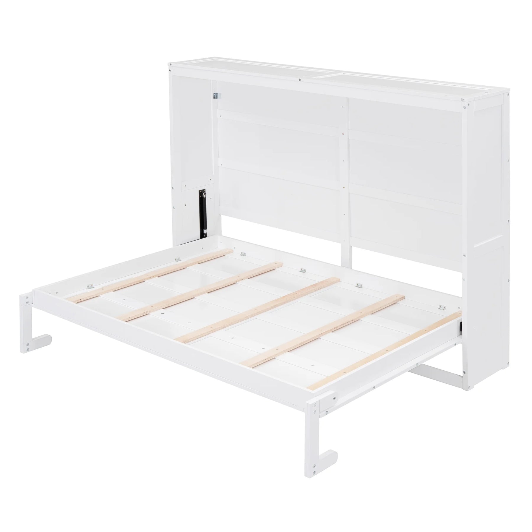 Harper & Bright Designs Full Size Murphy Bed Space - Saving Foldable Wooden Wall Bed with a Shelf for - Product image 17