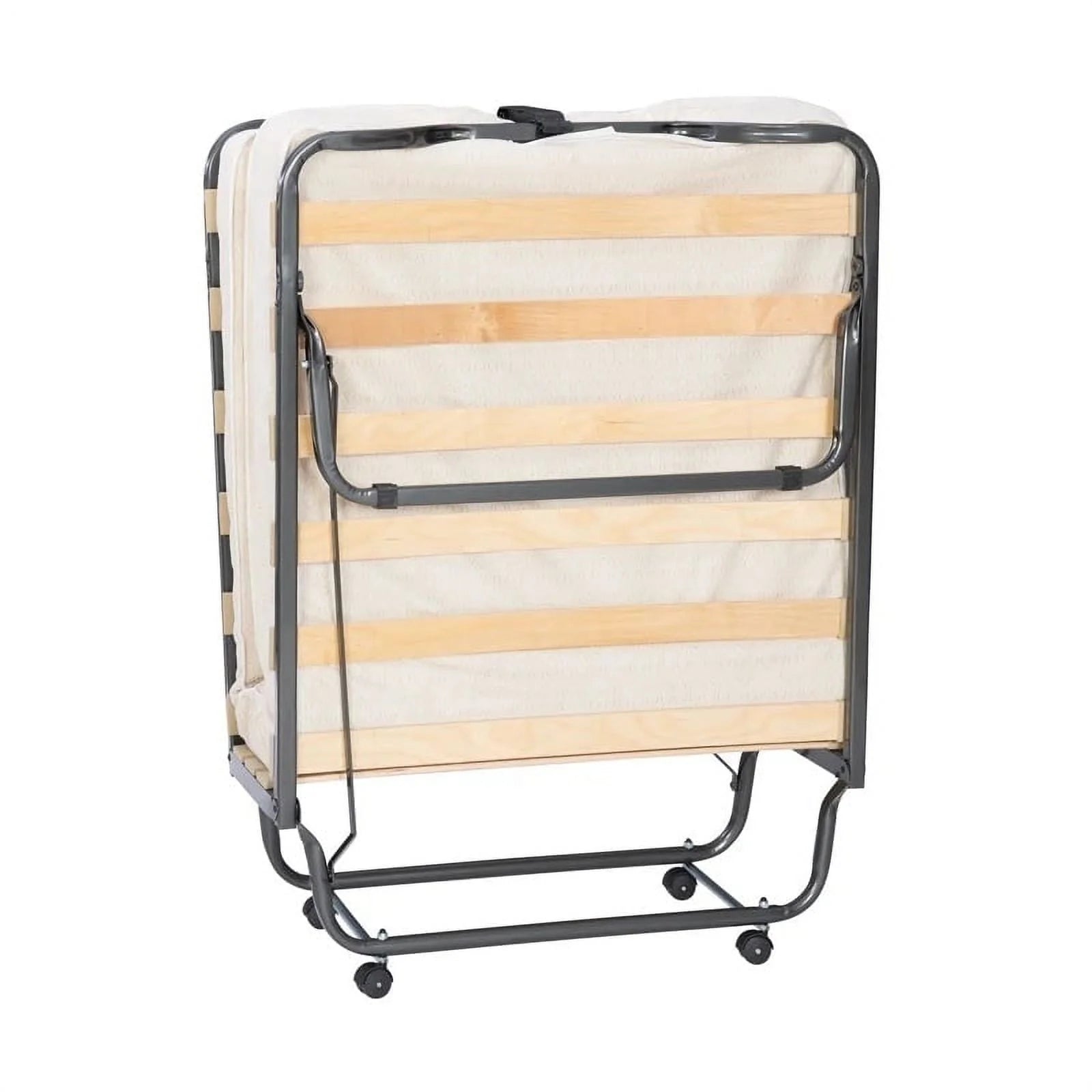 Riverbay Furniture Metal Folding Bed with Memory Foam Mattress in Beige - Product image 3