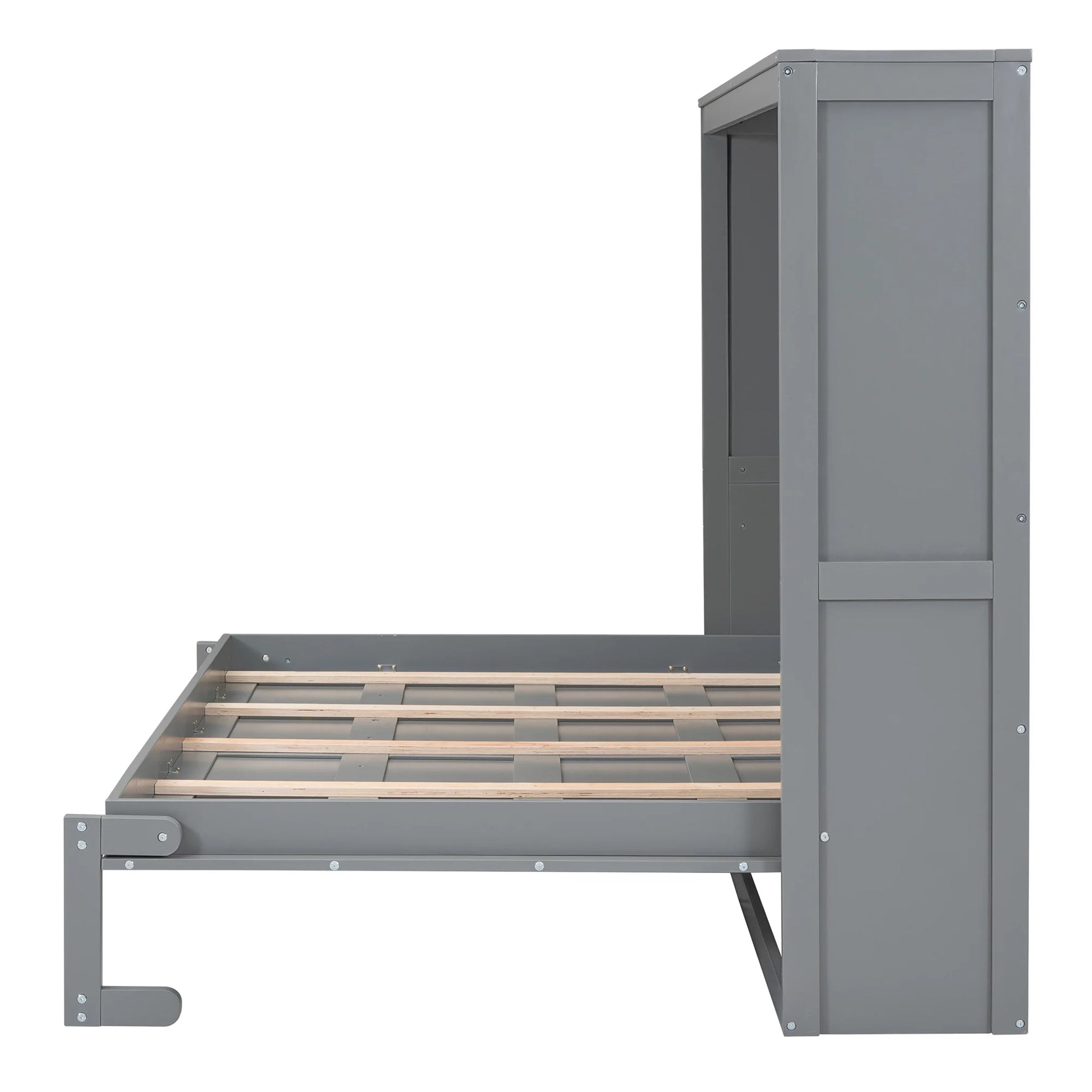 Harper & Bright Designs Full Size Murphy Bed Space - Saving Foldable Wooden Wall Bed with a Shelf for - Product image 10