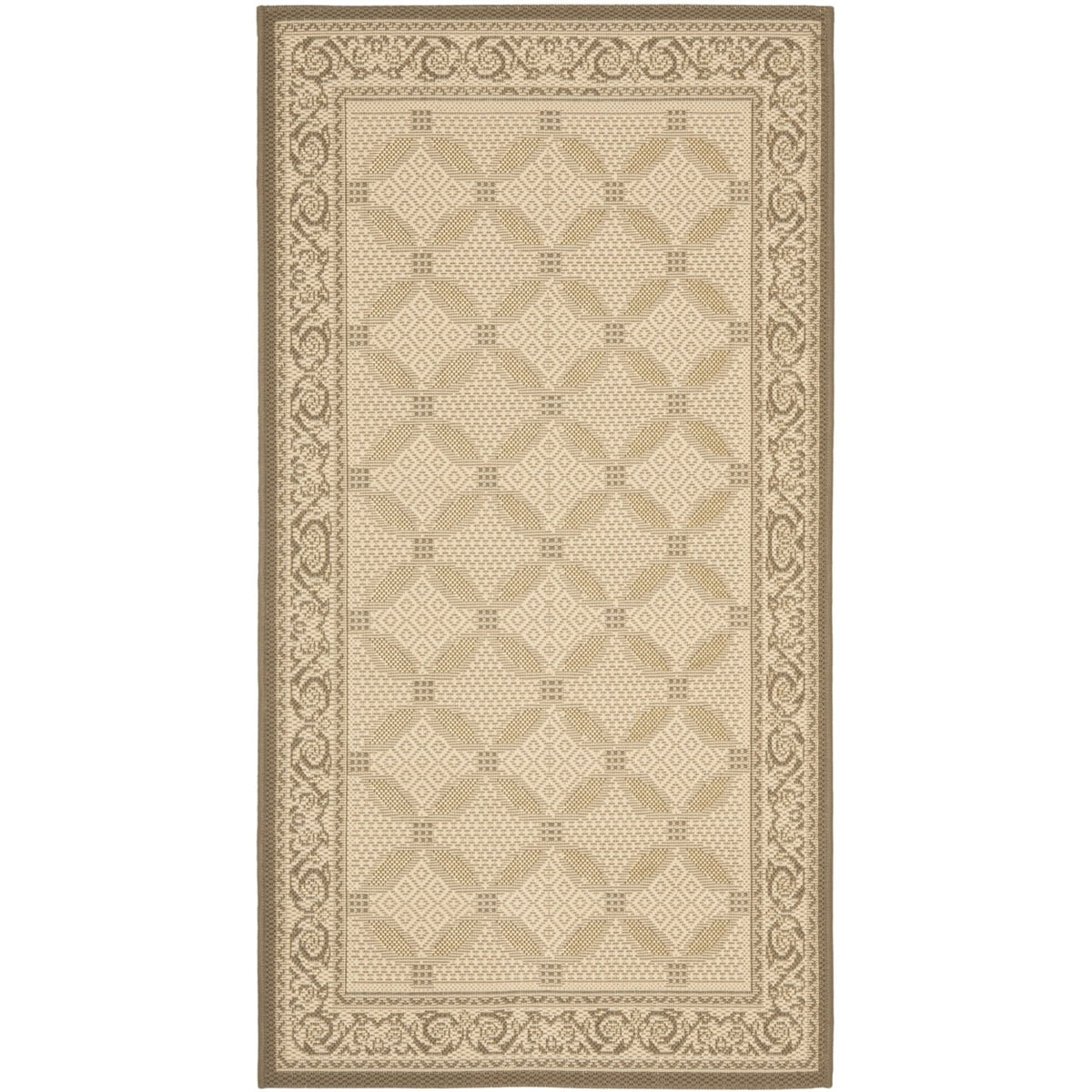 SAFAVIEH Courtyard Cohen Bordered Indoor/Outdoor Area Rug, Dark Beige/Beige, 9' x 12' - Product image 5