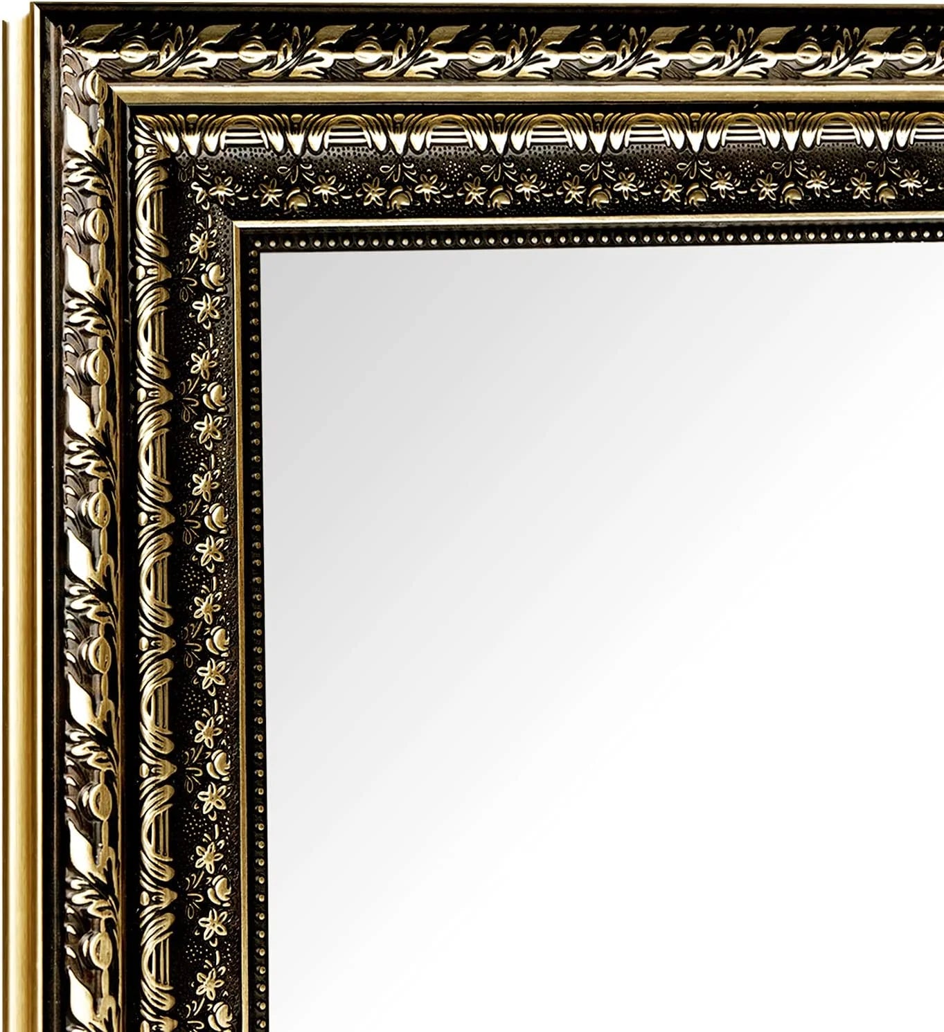 H - A Black&Gold Framed Rectangle Bathroom Mirrors for Wall, Mounted Vintage Mirror Vertical or Horizontal - Product image 5