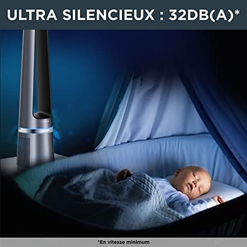 Rowenta Eclipse 2-in-1 Purifying fan, Ventilates and filters the air, Fine particles, 32 dB (A), Powerful, Oscillation, 12 speeds, Timer, Delayed start QU5030F0