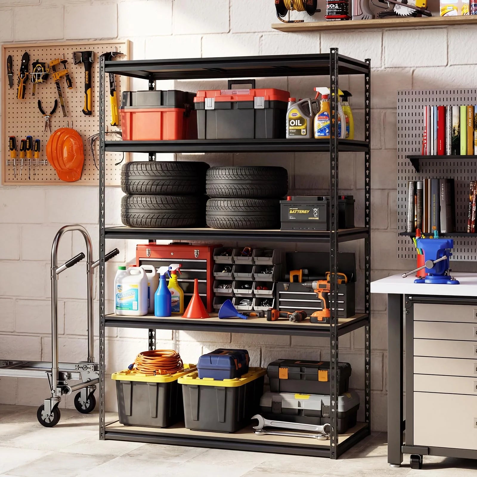Giantex 5-Tier Metal Storage Shelves w/Adjustable Utility Rack (48" W x 24" D x 72" H) - Product image 2