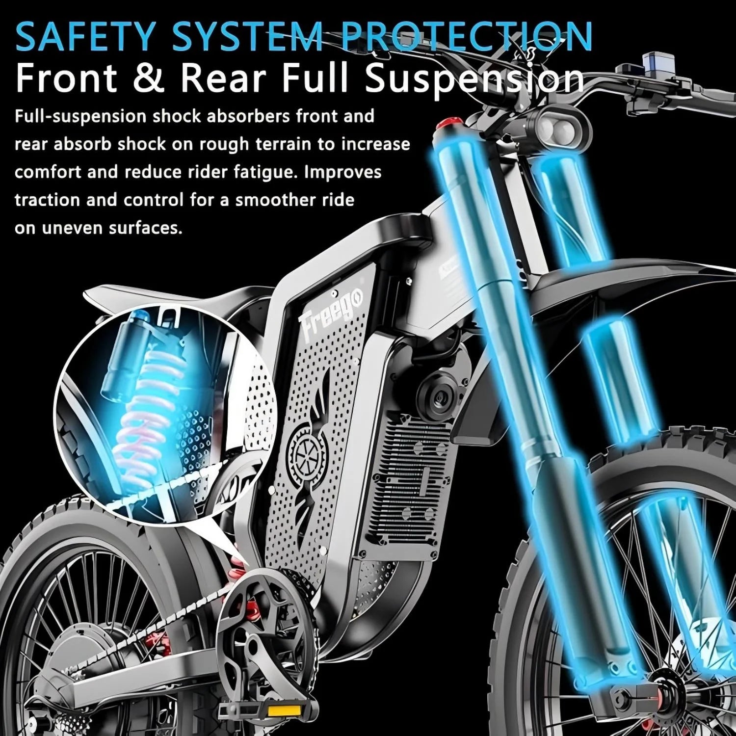 40MPH Electric Bicycle, Dual - Mode Electric Dirt Bike 3000W(Peak)Freego Nova3 Electric Motorcycle Bike for - Product image 9
