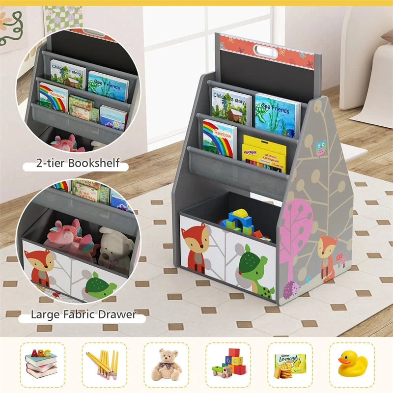 3-in-1 Kids Art Easel with Chair, Wooden Toddler Easel Table & Chair Set w/ Double-Sided Magnetic - Product image 7