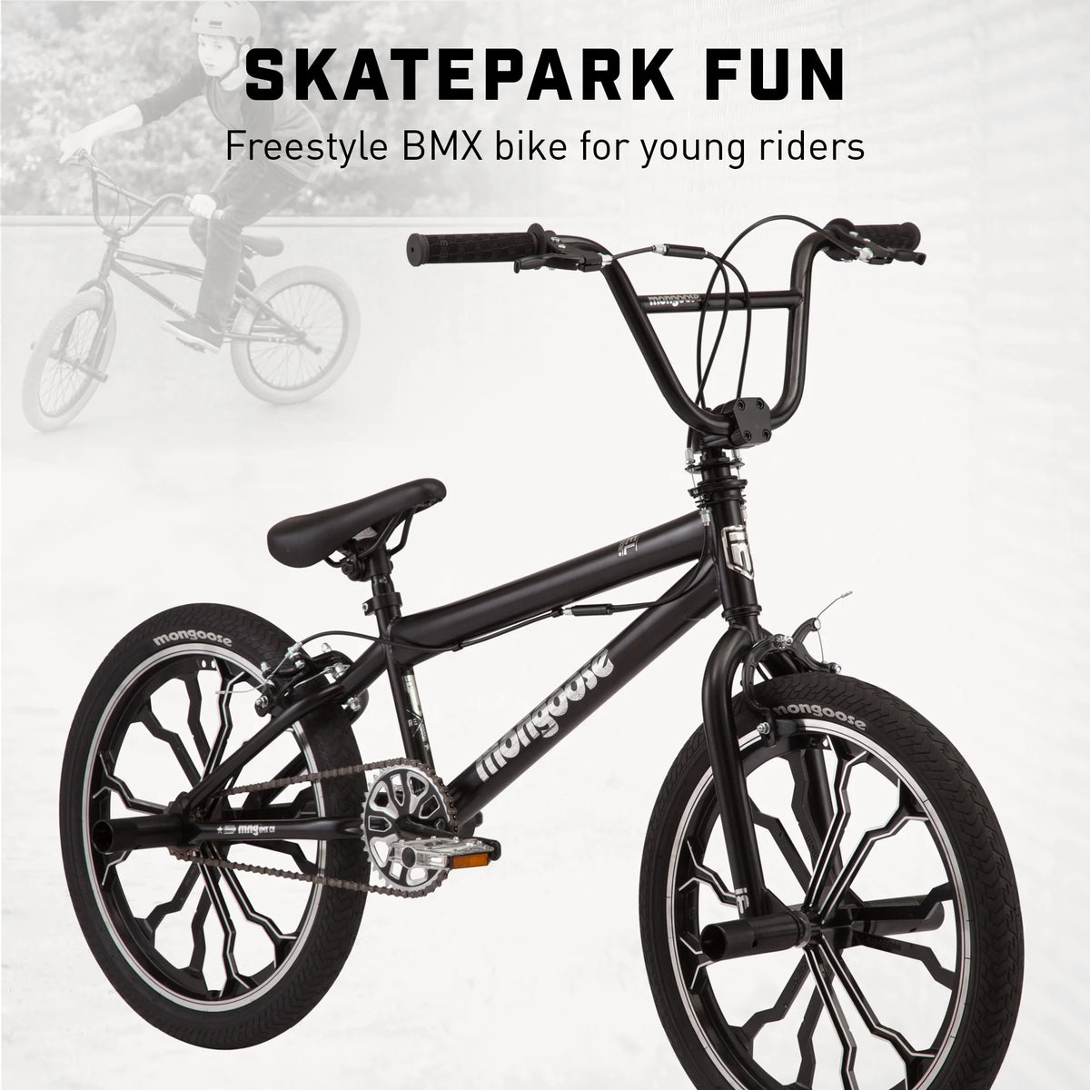 Mongoose Rebel Kids BMX Bike, 20 - In. Wheels, Children & Tweens Ages 7 - 13, Black Bicycle - Product image 3