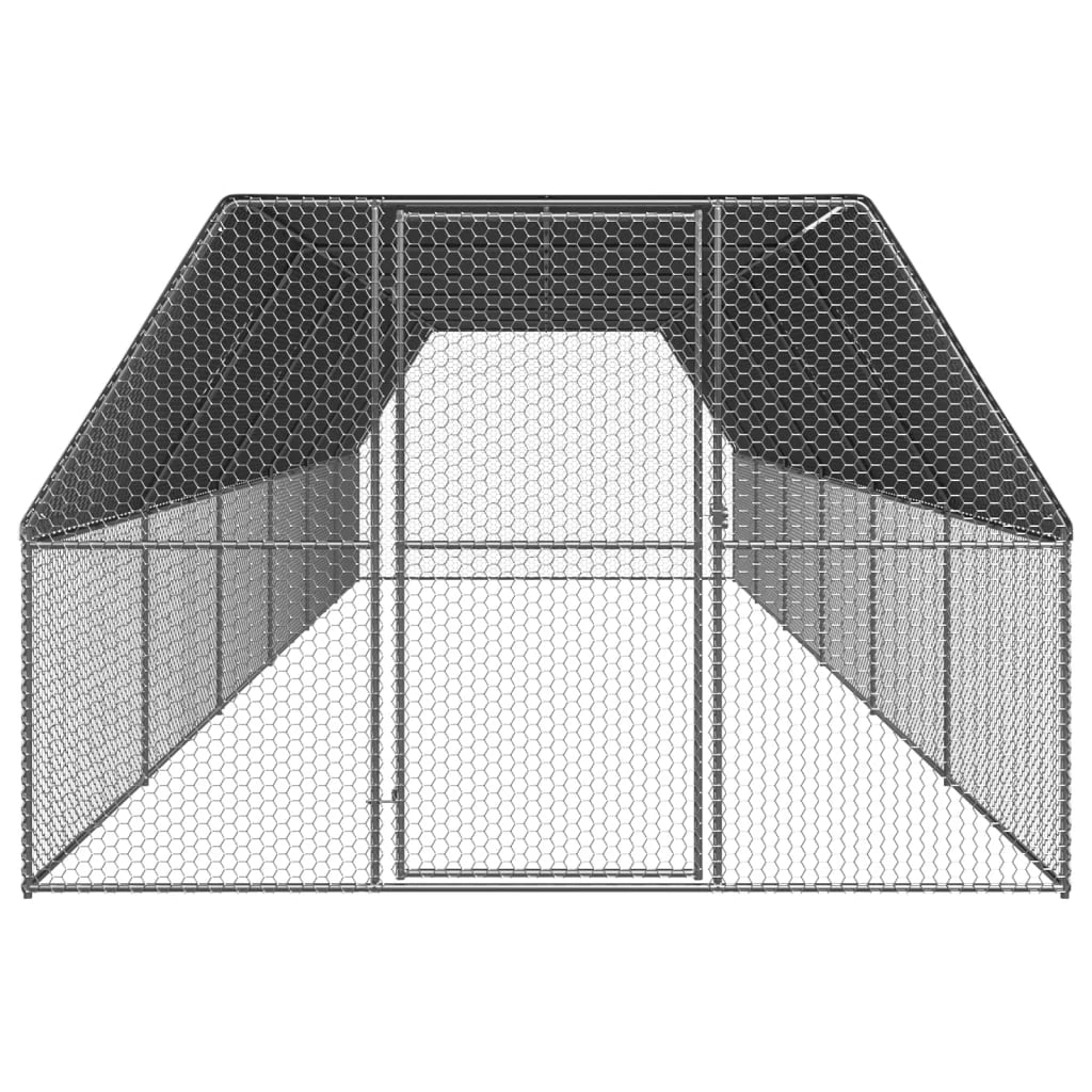 Outdoor chicken coop 3 x 12 x 2 m galvanized steel PE roof 02_0001693 -
