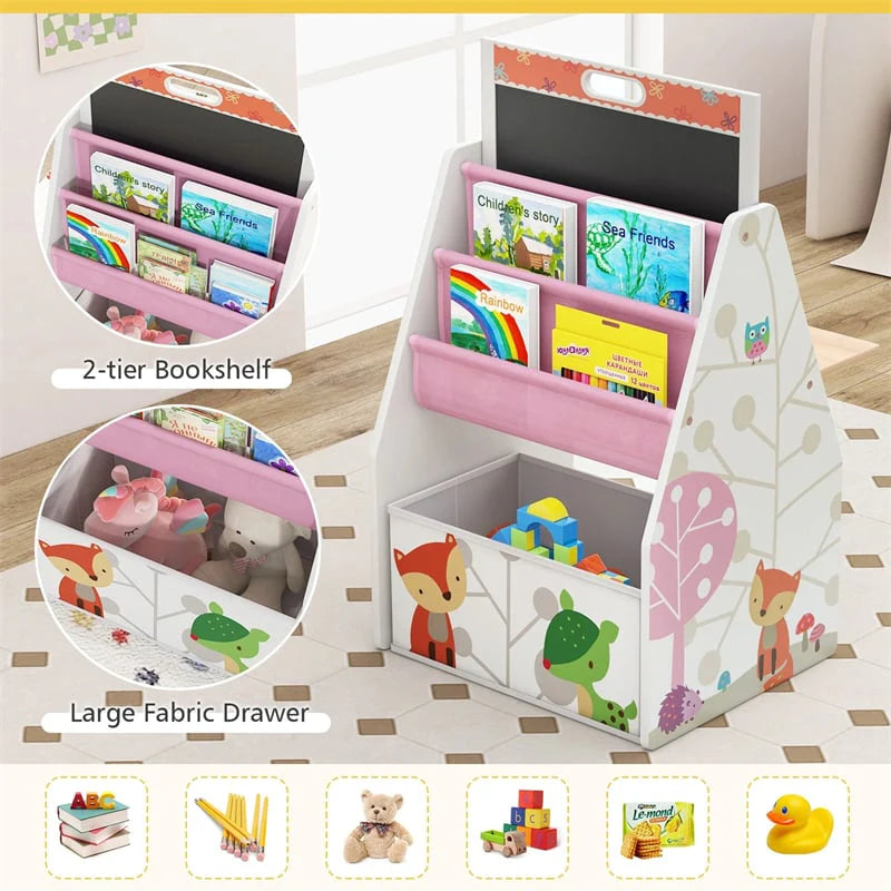3-in-1 Kids Art Easel with Chair, Wooden Toddler Easel Table & Chair Set w/ Double-Sided Magnetic - Product image 17