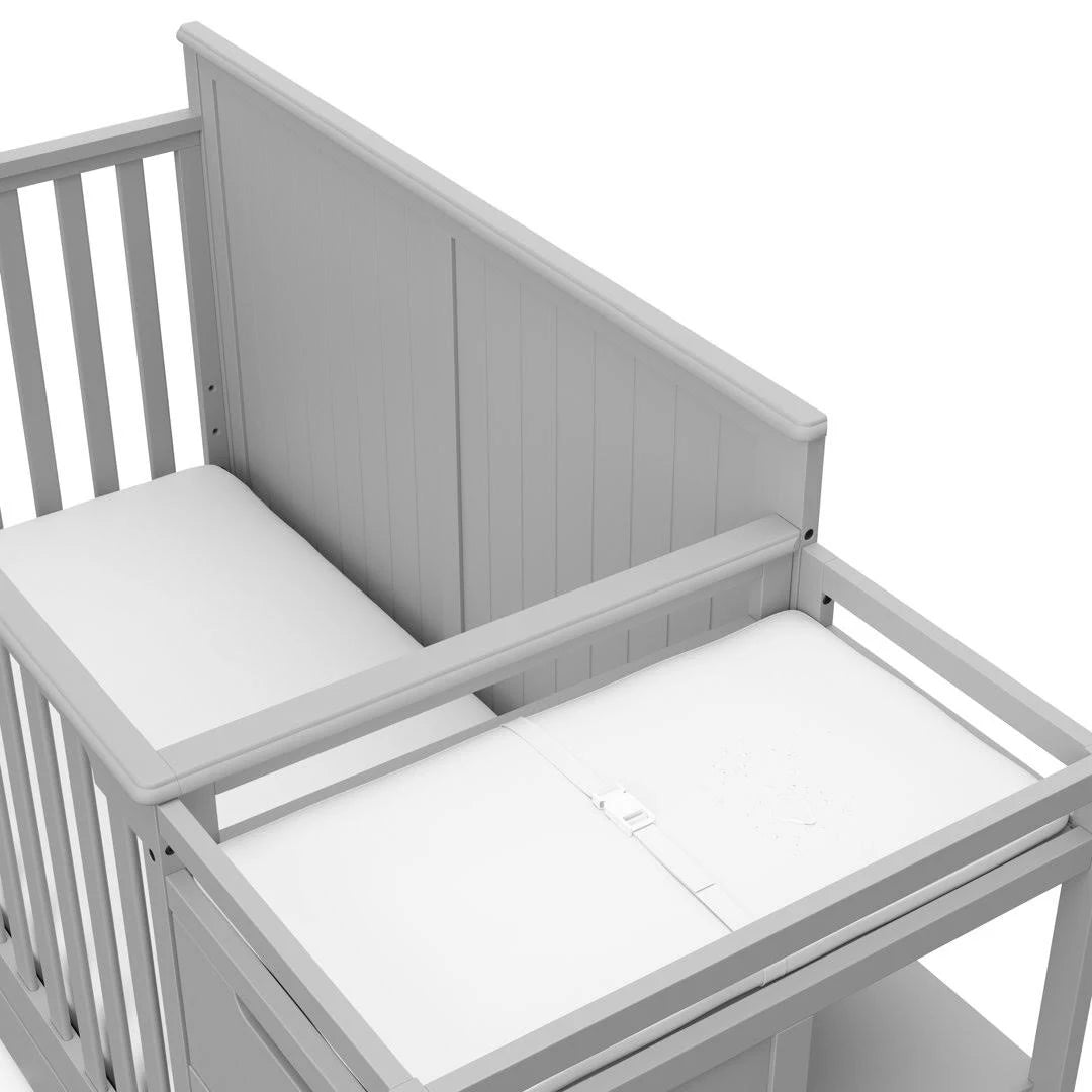 Graco Hadley 5-in-1 Convertible Crib and Changer with Drawer Pebble G - MadeInUSA - Product image 4