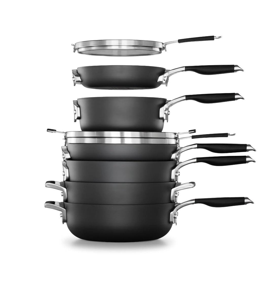 Calphalon Select Space-Saving Hard-Anodized Nonstick 9-Piece Cookware Set Gray - Product image 1