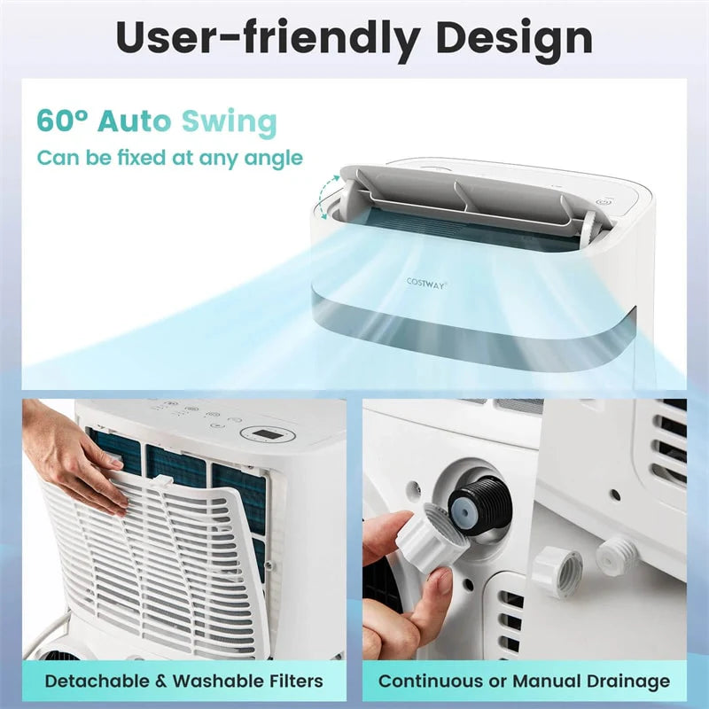 12000 BTU Portable Air Conditioner, 3-in-1 AC Unit with Fan, Dehumidifier & Sleep Mode, 24H Timer - Product image 6