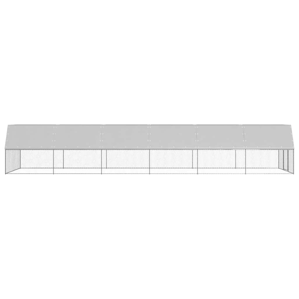 Outdoor chicken coop 3 x 12 x 2 m galvanized steel PE roof 02_0001693 -