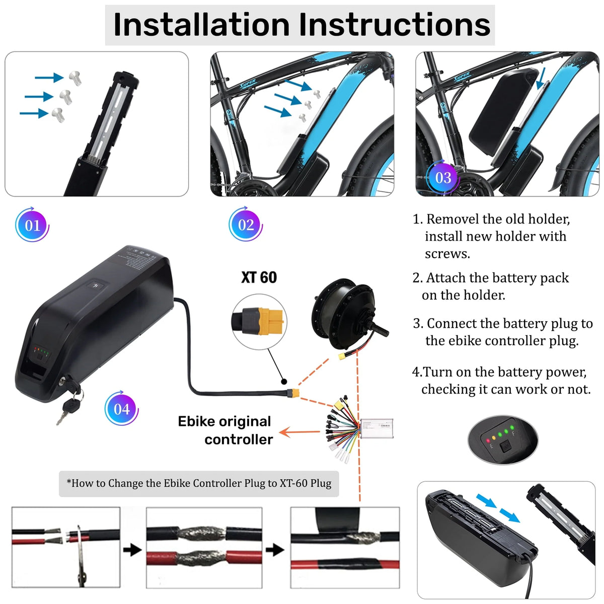48V 20AH Ebike Battery 48V Lithium Battery 48V Battery with Charger for 750W - Product image 5
