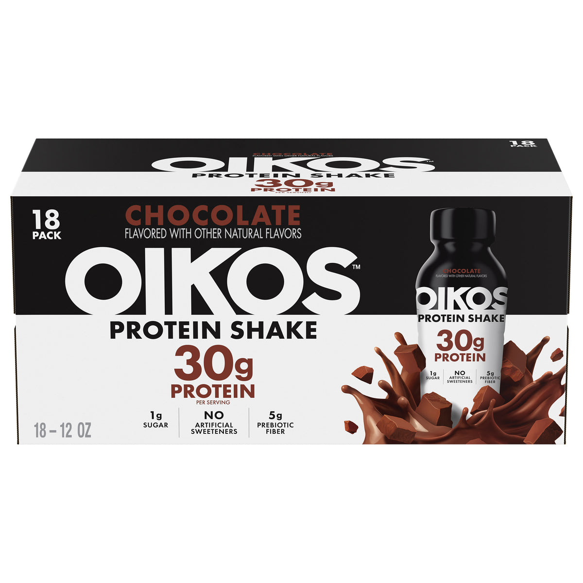 Oikos 30g Chocolate Protein Shake, 12 Fl Oz, 18 - Pack - Product image 2