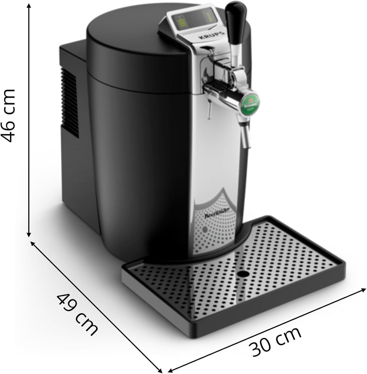 KRUPS BEERTENDER Draft beer machine, Compatible with 5 L kegs, Beer tap, Beer pump, Temperature indicator, Remaining volume indicator VB700800