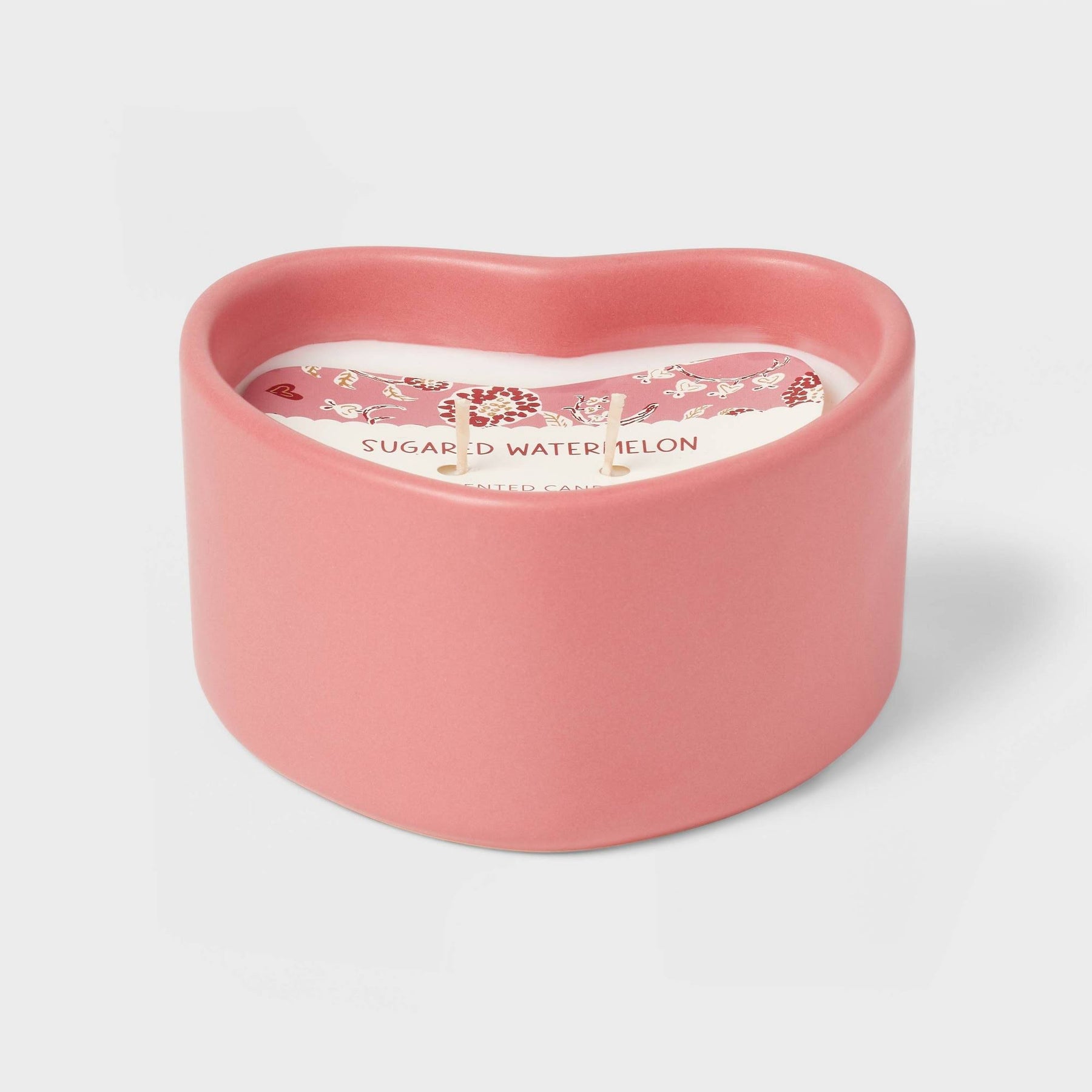 Threshold Accents - Target Threshold Sugared Watermelon Ceramic Heart Shaped Candle - Color: Pink - Size - Product image 1