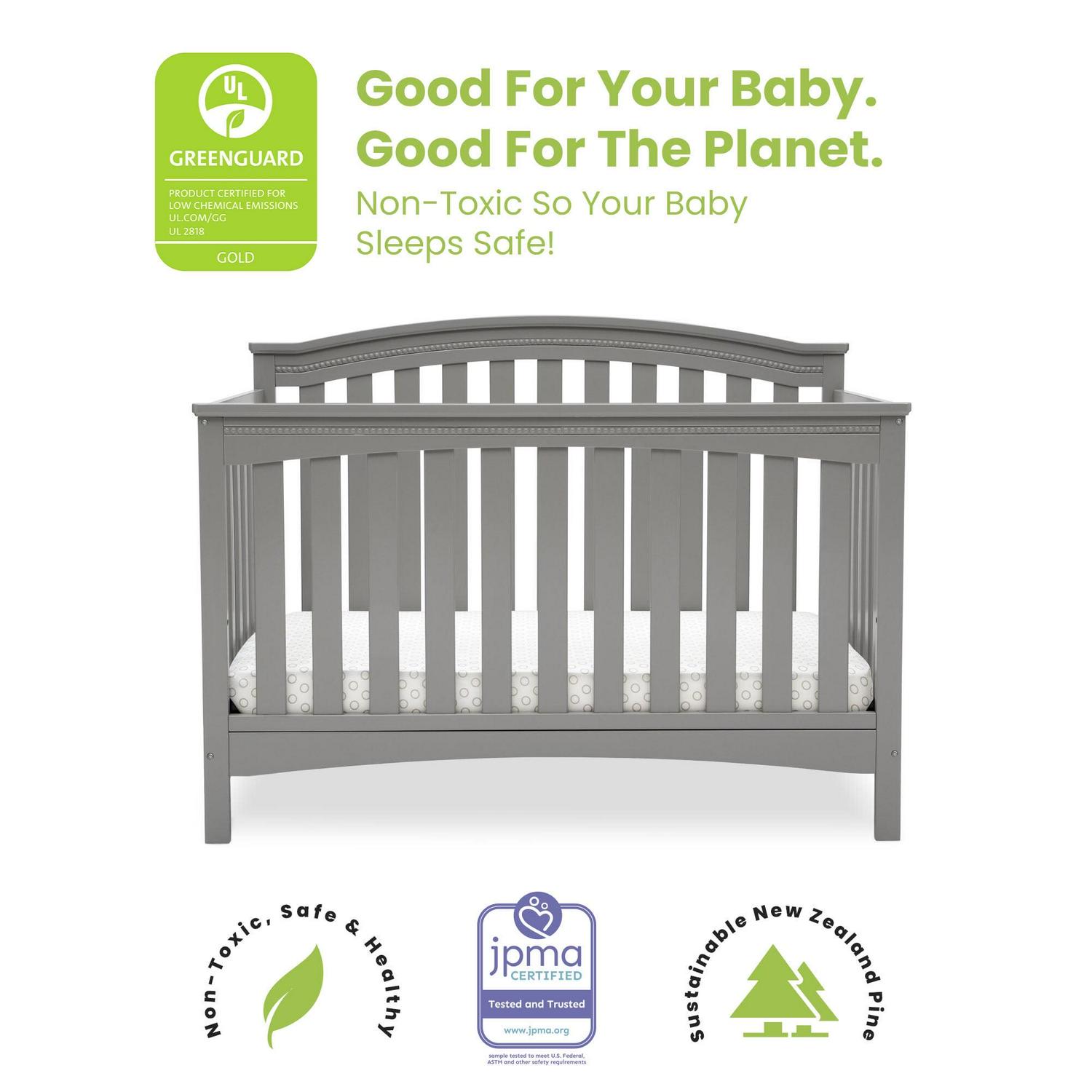 Delta Children Waverly 6 - in - 1 Convertible Baby Crib. Grey - Product image 13