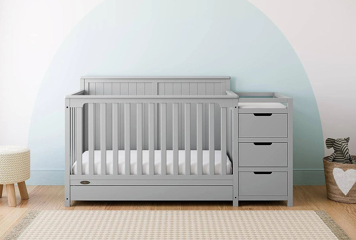 Graco Hadley 5-in-1 Convertible Crib and Changer with Drawer Pebble G - MadeInUSA - Product image 2
