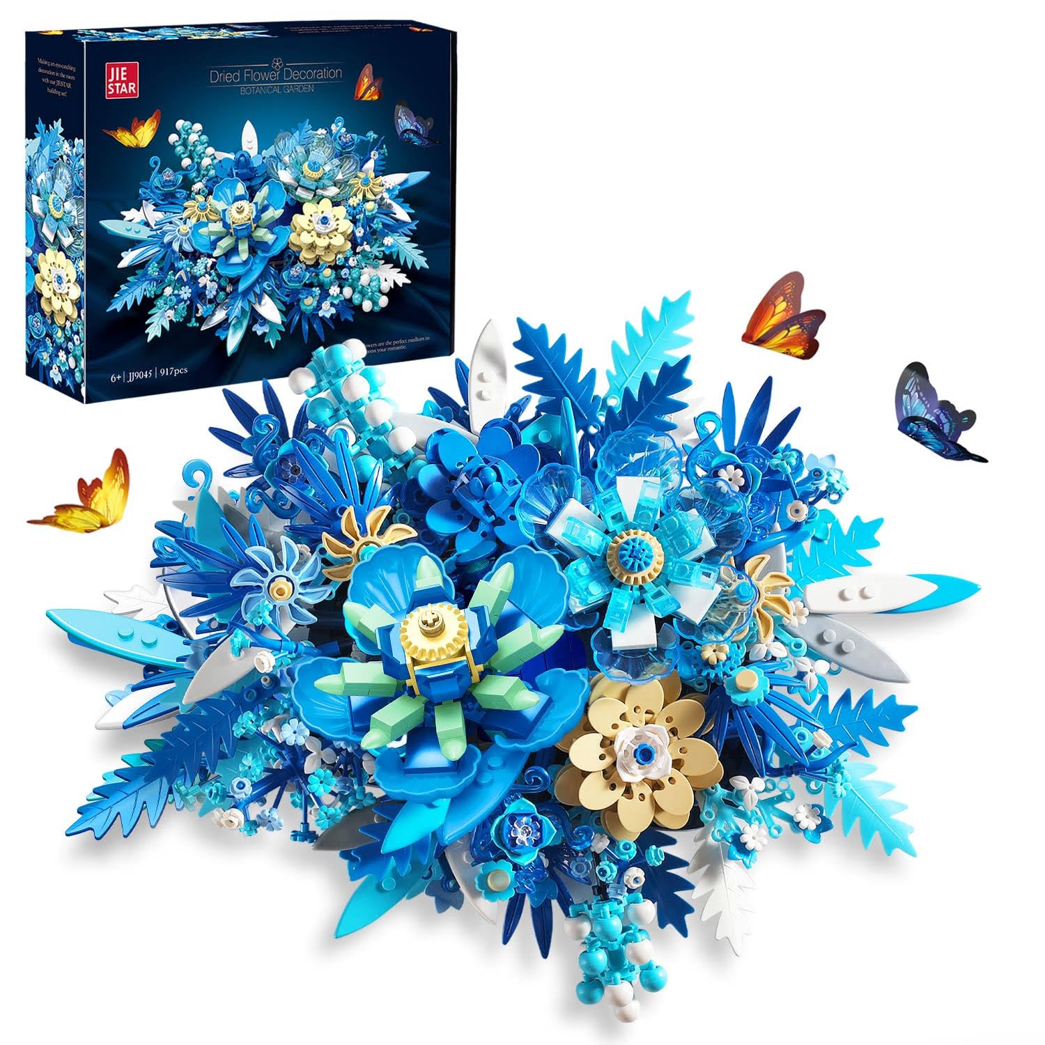 Traverse Star Blue Flowers Building Sets for Adult, Centerpieces(917PCS) - Product image 1