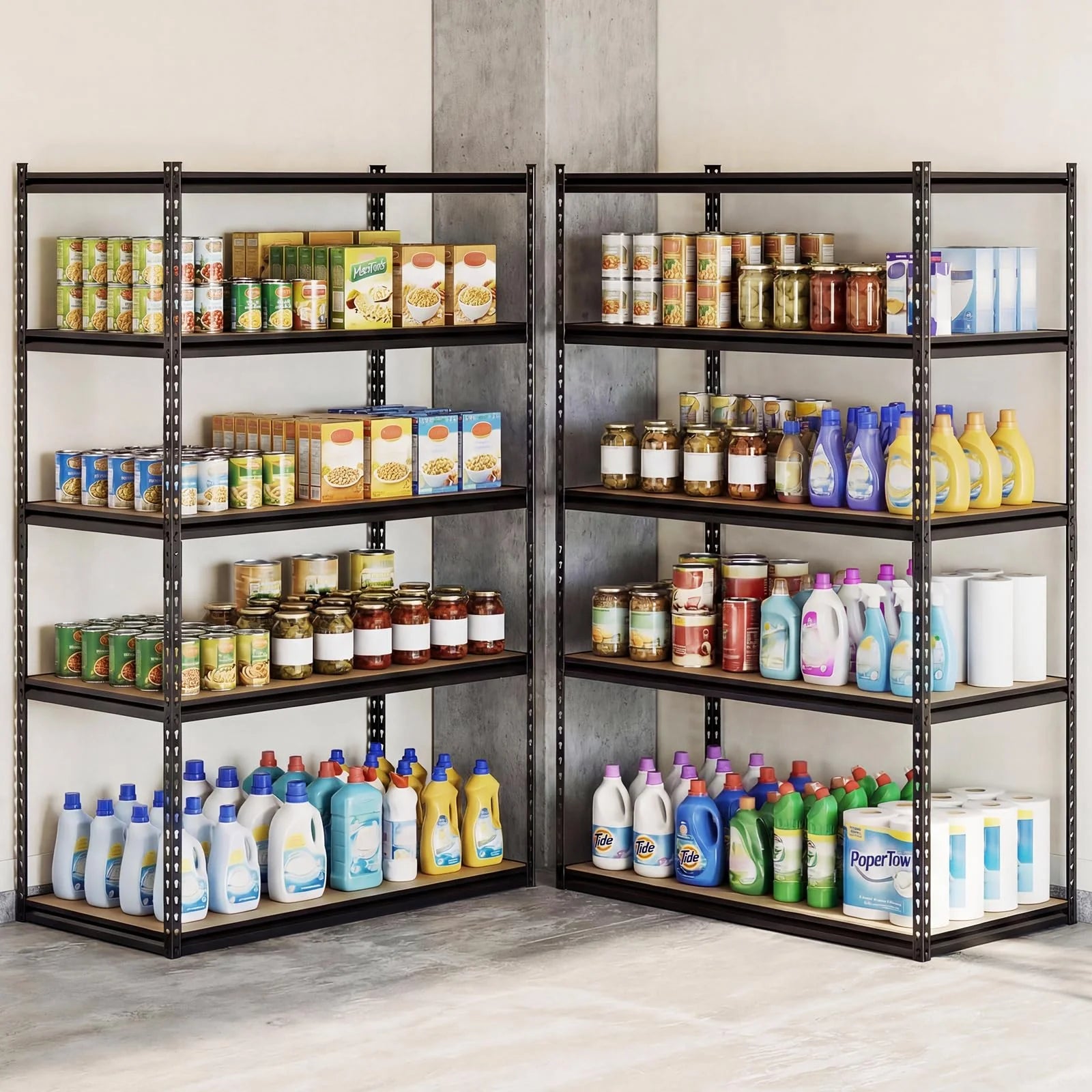 Giantex 5-Tier Metal Storage Shelves w/Adjustable Utility Rack (48" W x 24" D x 72" H) - Product image 4
