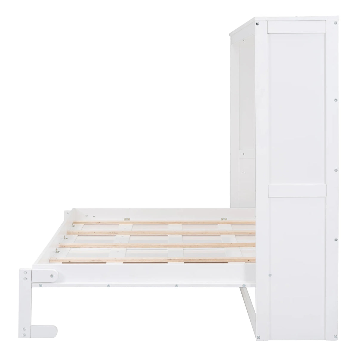 Harper & Bright Designs Full Size Murphy Bed Space - Saving Foldable Wooden Wall Bed with a Shelf for - Product image 19