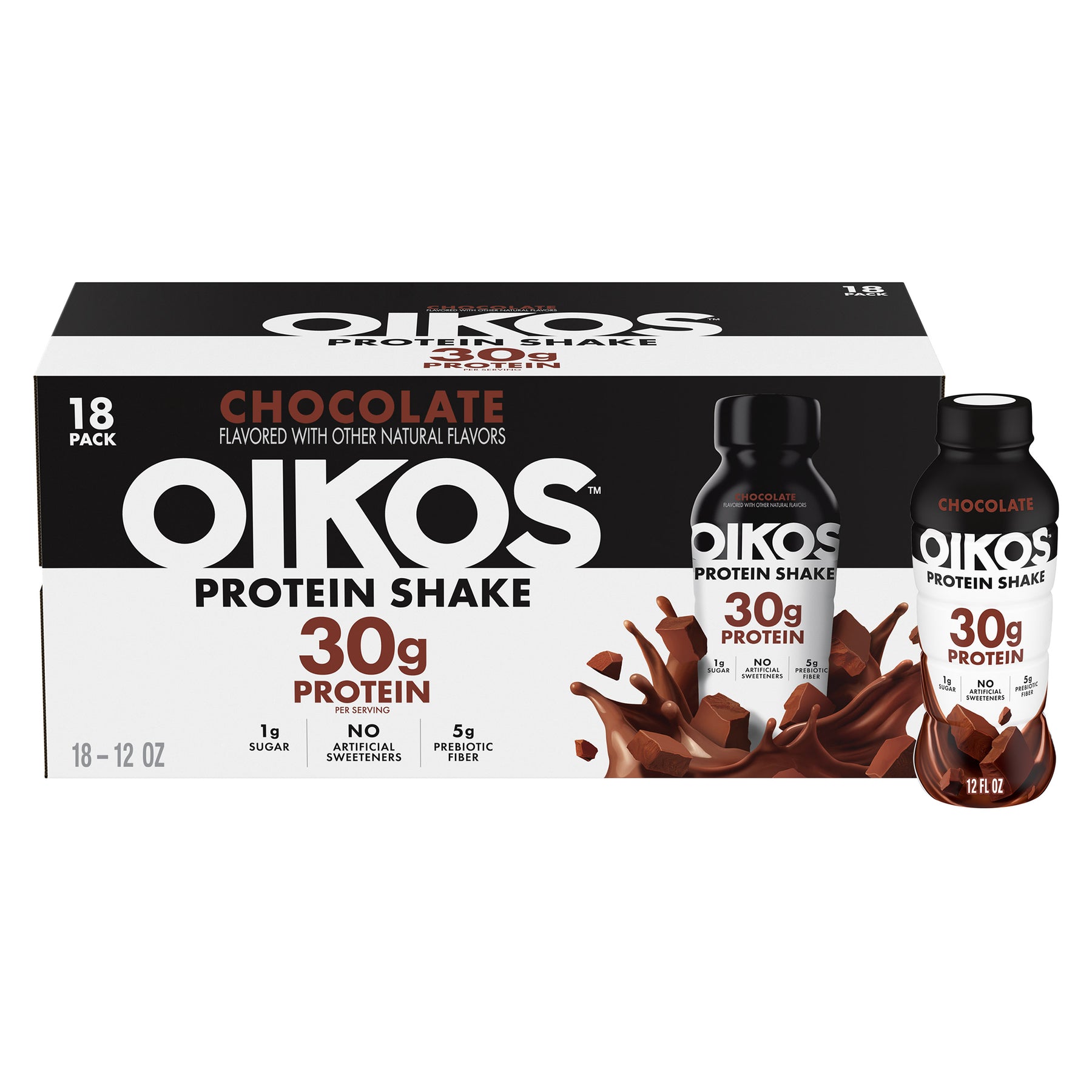 Oikos 30g Chocolate Protein Shake, 12 Fl Oz, 18 - Pack - Product image 1