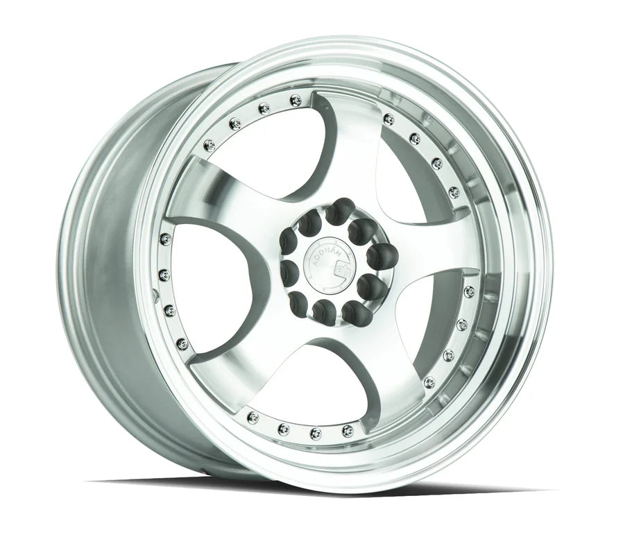 Aodhan AH03 17" 5x100/114.3 Silver Machined Face And Lip