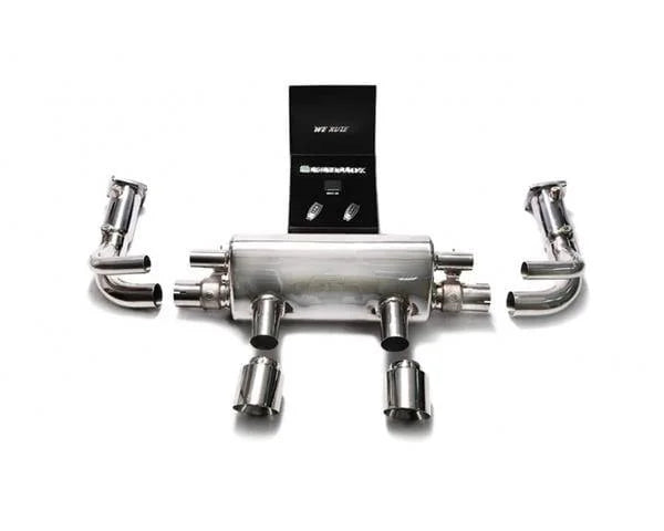 ARMYTRIX Stainless Steel Sport Race Valvetronic Catback Exhaust System Dual Chrome Silver Tips Porsche 991.2 Carrera 17-18