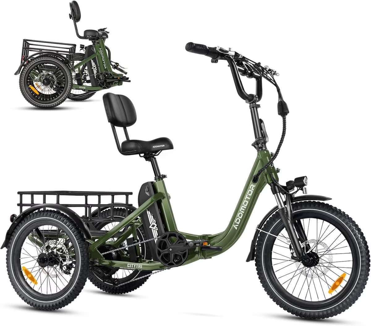 Addmotor Folding Electric Trike, 90MI Electric Tricycle for Adults, 750W 48V 20ah - Product image 3