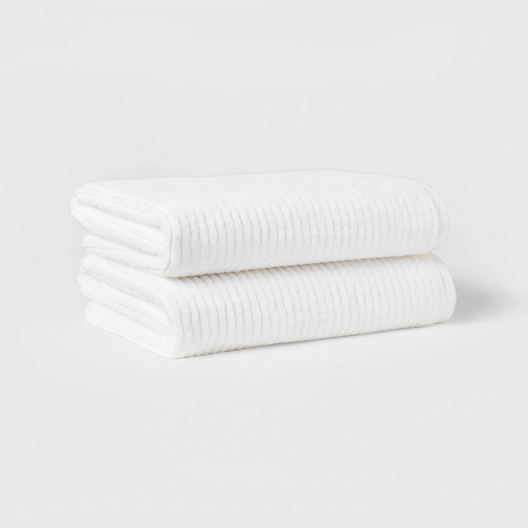 2pk Quick Dry Ribbed Bath Towel Set - Threshold - Product image 1