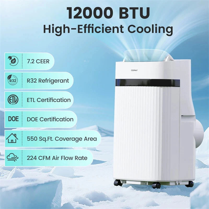 12000 BTU Portable Air Conditioner, 3-in-1 AC Unit with Fan, Dehumidifier & Sleep Mode, 24H Timer - Product image 2