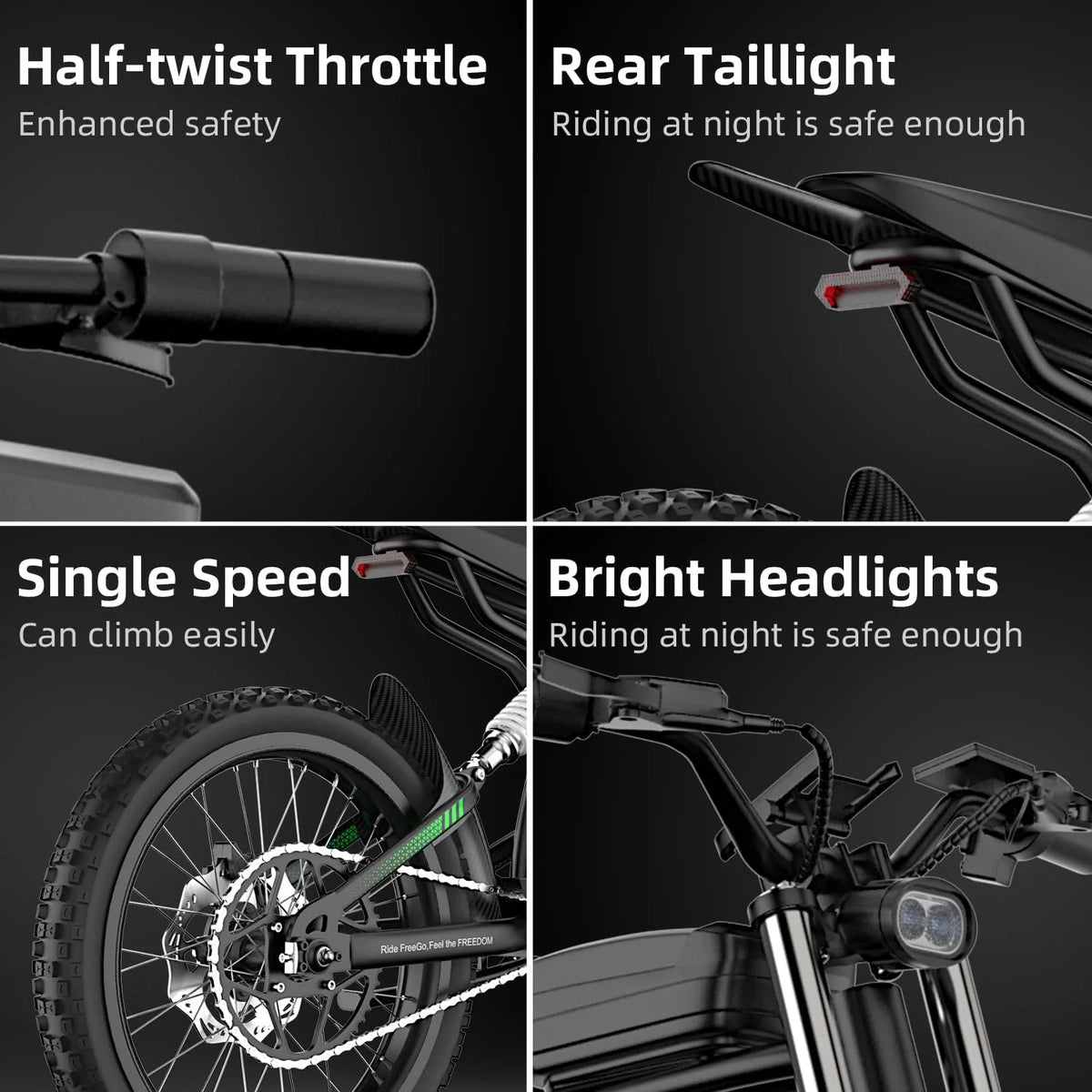 40MPH Electric Bicycle, Dual - Mode Electric Dirt Bike 3000W(Peak)Freego Nova3 Electric Motorcycle Bike for - Product image 6