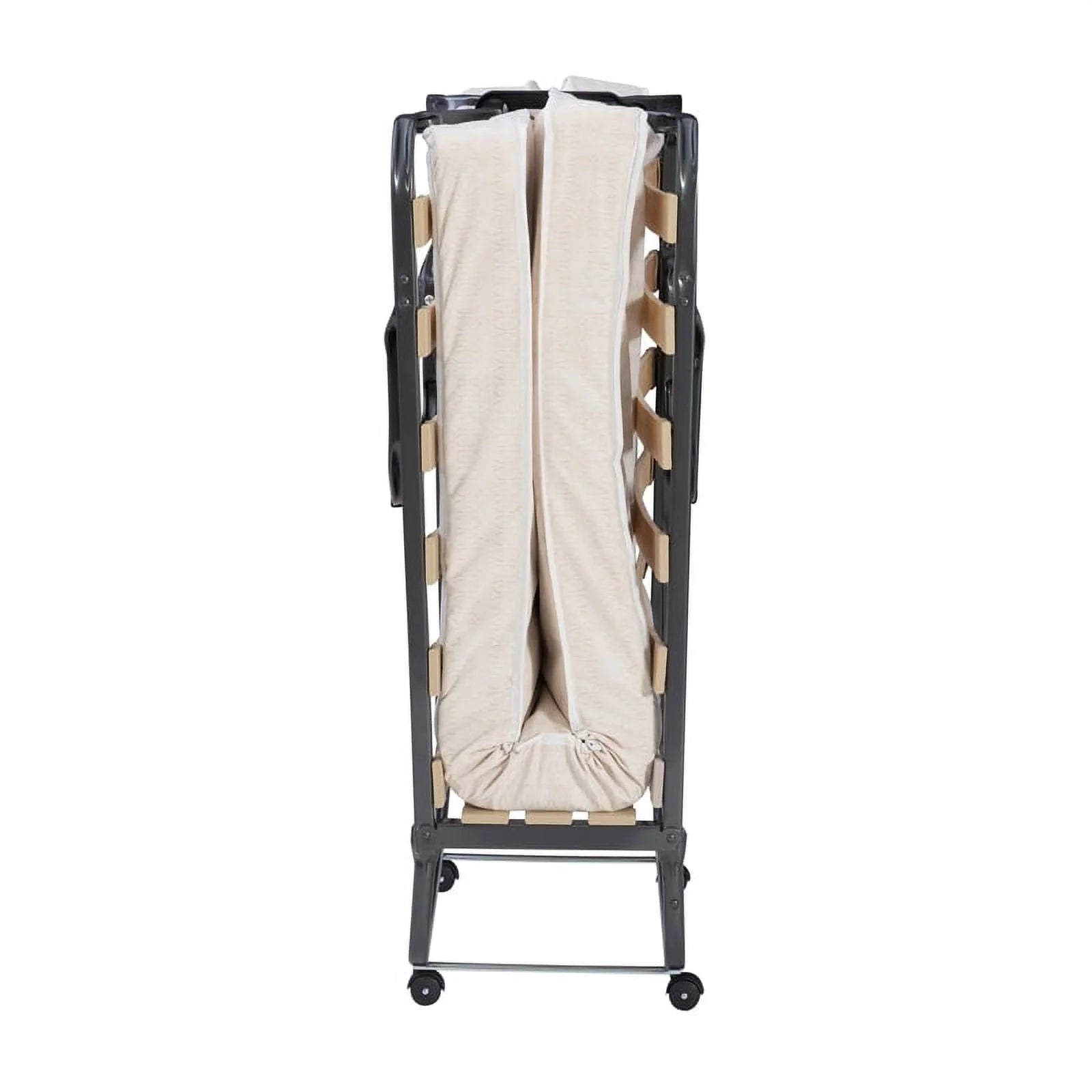 Riverbay Furniture Metal Folding Bed with Memory Foam Mattress in Beige - Product image 5