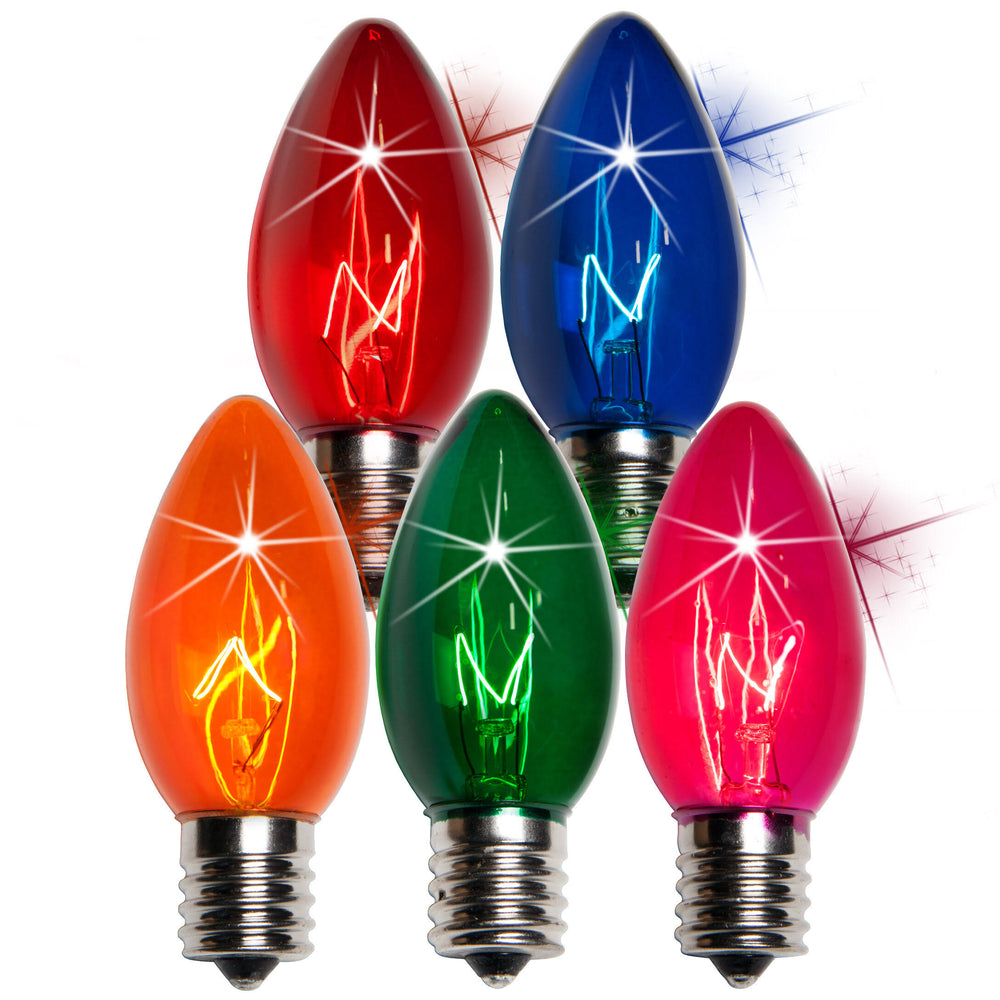 Wintergreen Lighting C9 Twinkle Transparent Bulb
