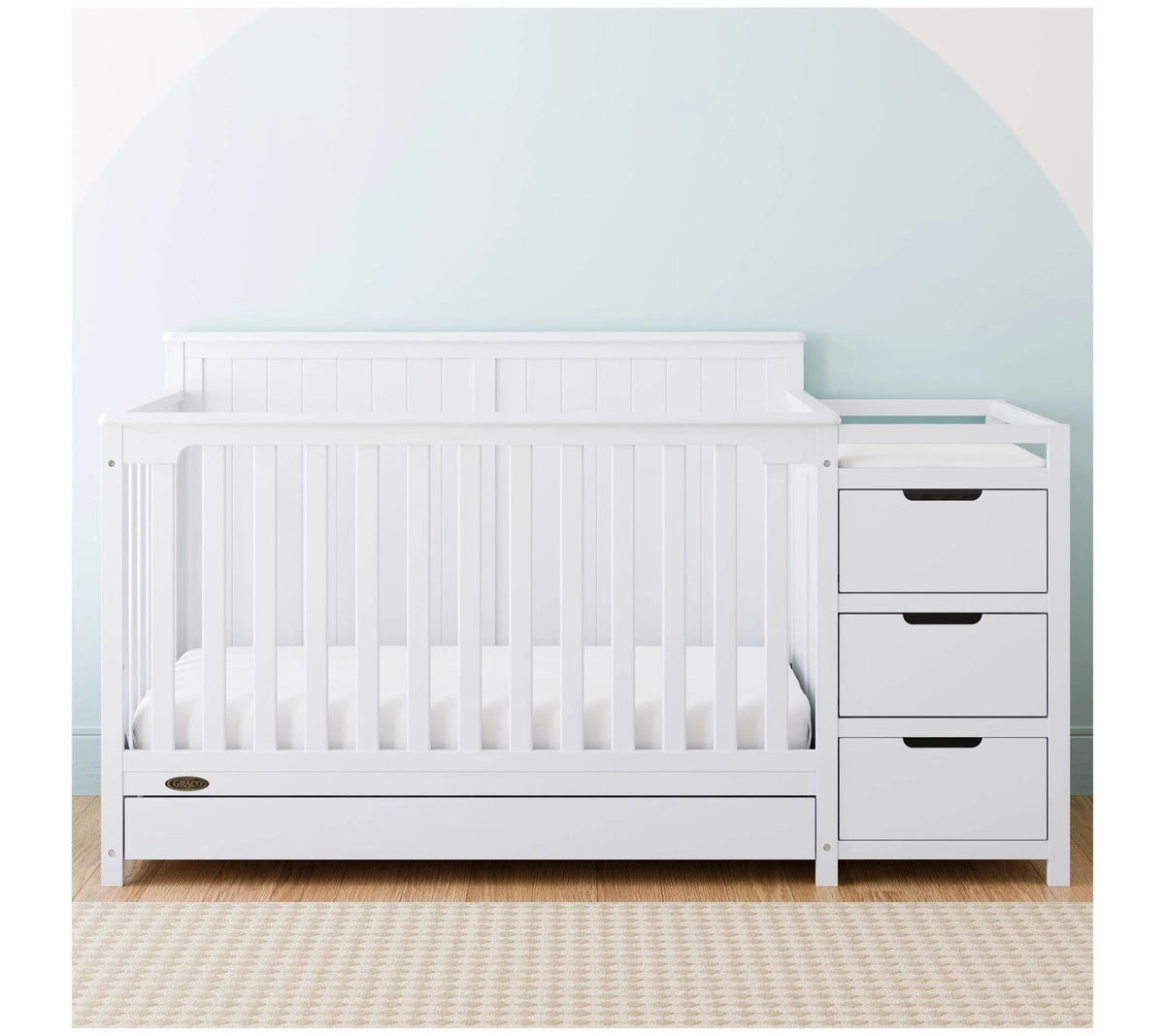 Graco Hadley 5-in-1 Convertible Crib and Changer with Drawer Pebble G - MadeInUSA - Product image 5