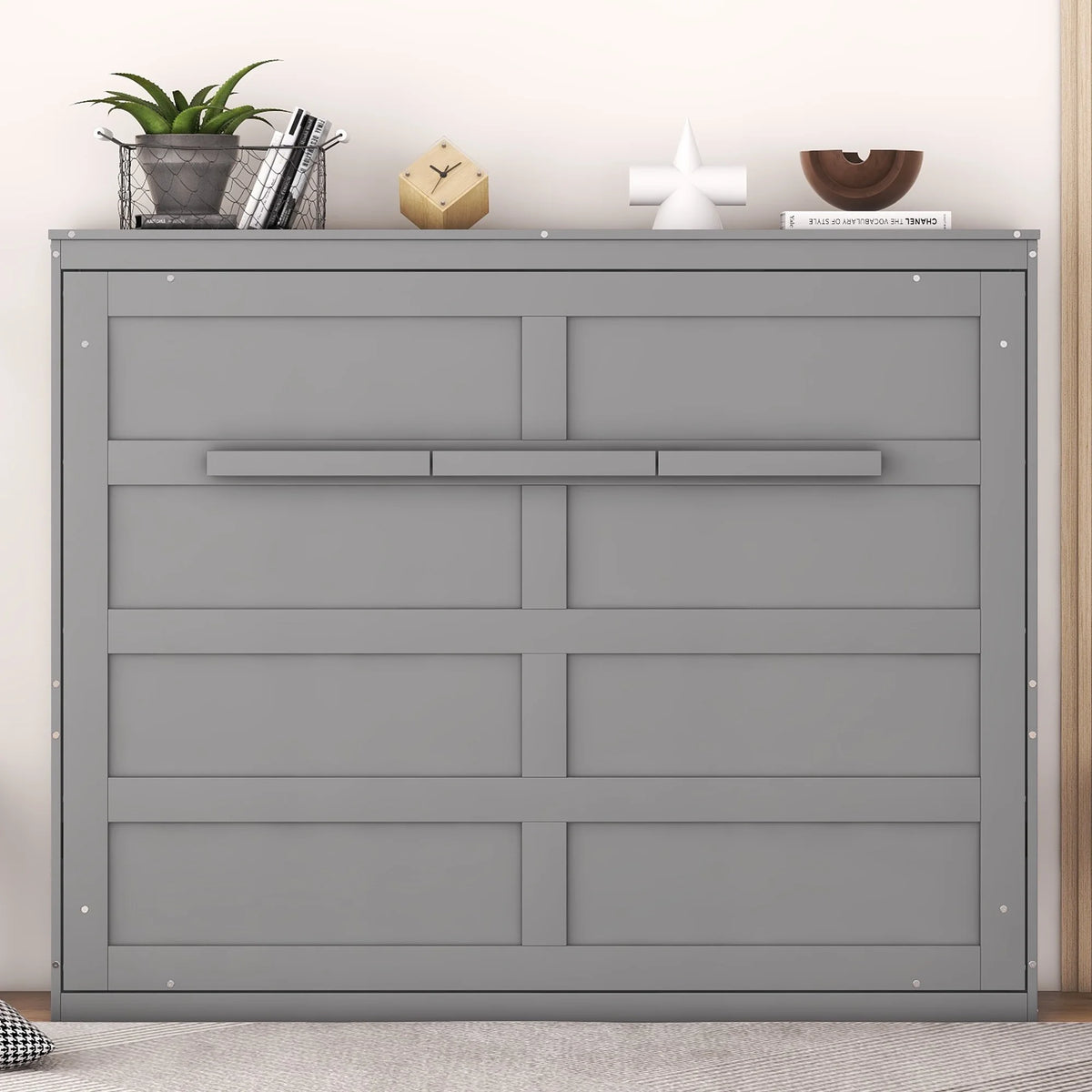 Harper & Bright Designs Full Size Murphy Bed Space - Saving Foldable Wooden Wall Bed with a Shelf for Guest - Product image 5