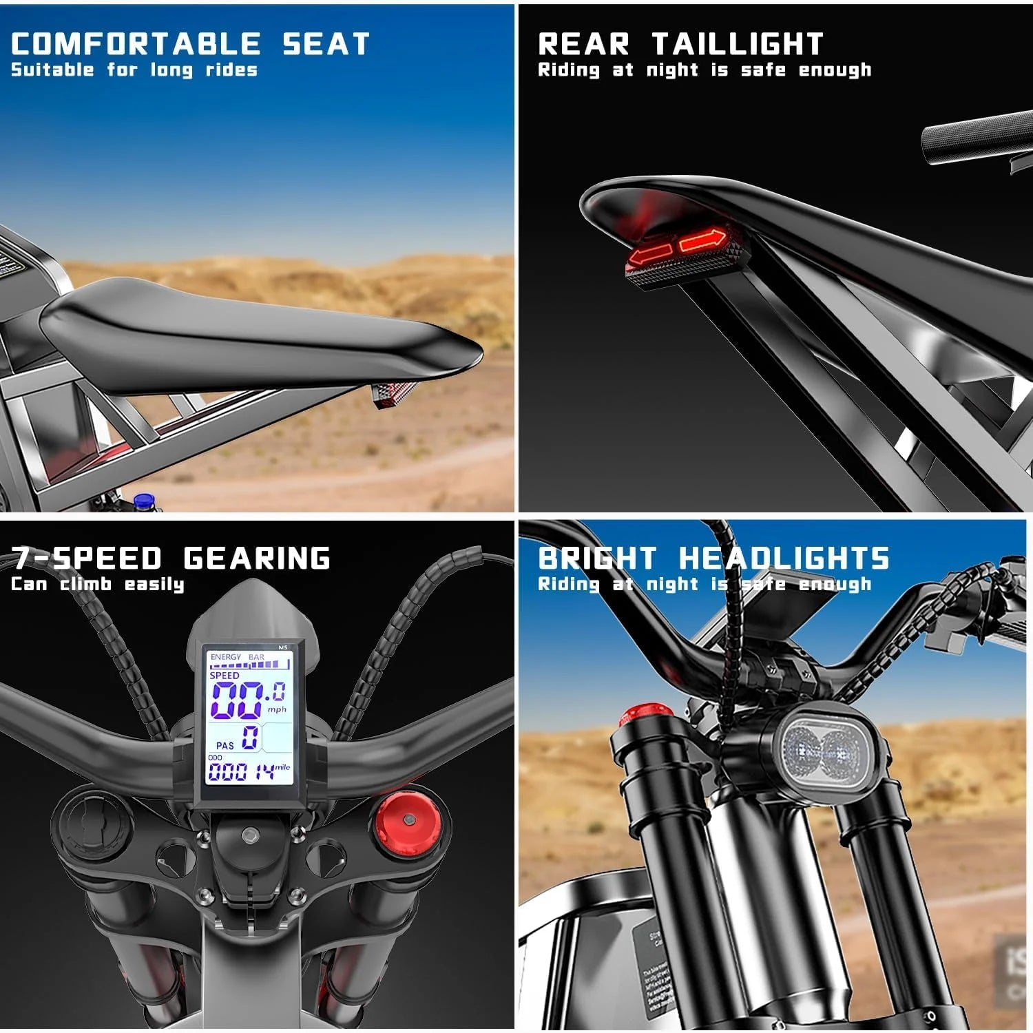 40MPH Electric Bicycle, Dual - Mode Electric Dirt Bike 3000W(Peak)Freego Nova3 Electric Motorcycle Bike - Product image 12