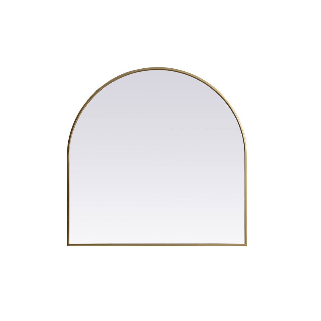 Sabine Arch Metal Wall Mirror Finish: Brass, Size: 36" x 36" - Product image 1