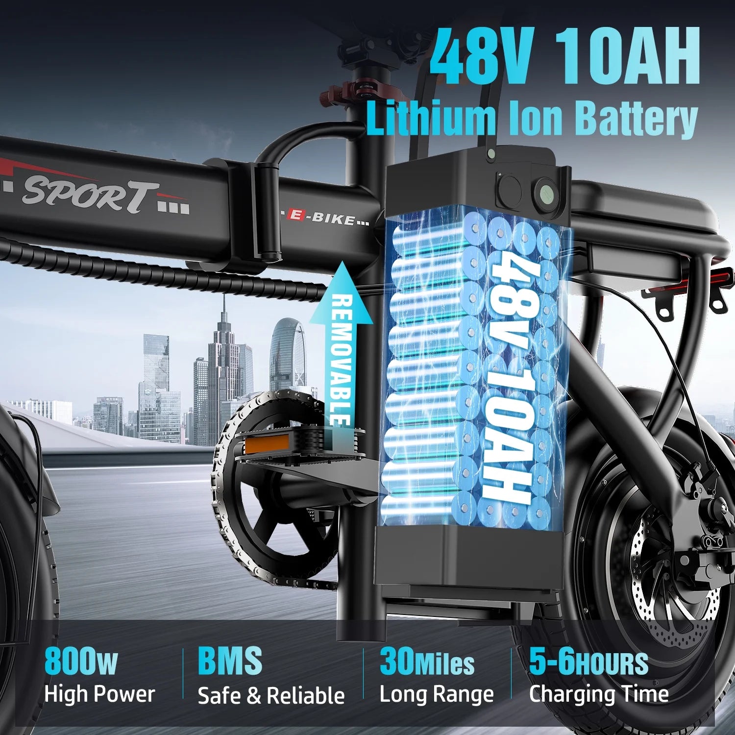 ASKGO Z6 14" Electric Bike 1200W Motor, 48V/10AH E - Mountain Bike - Product image 5