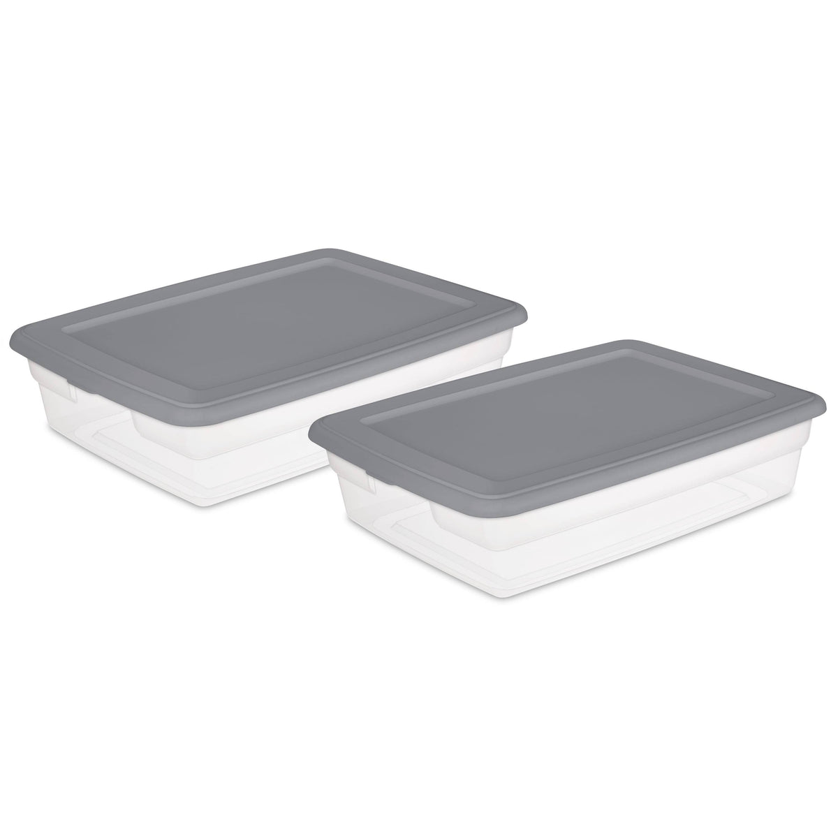Sterilite Set of (2) 28 Qt. Storage Boxes Plastic, Titanium - Product image 1