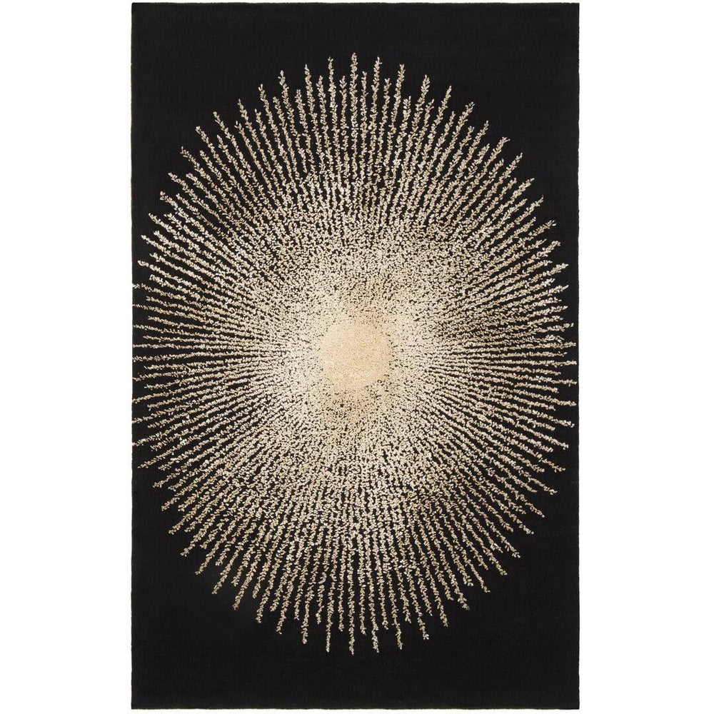 Orren Ellis Olivarria Hand-Tufted Black/Beige Area Rug, Size: Rectangle 2' x 3'