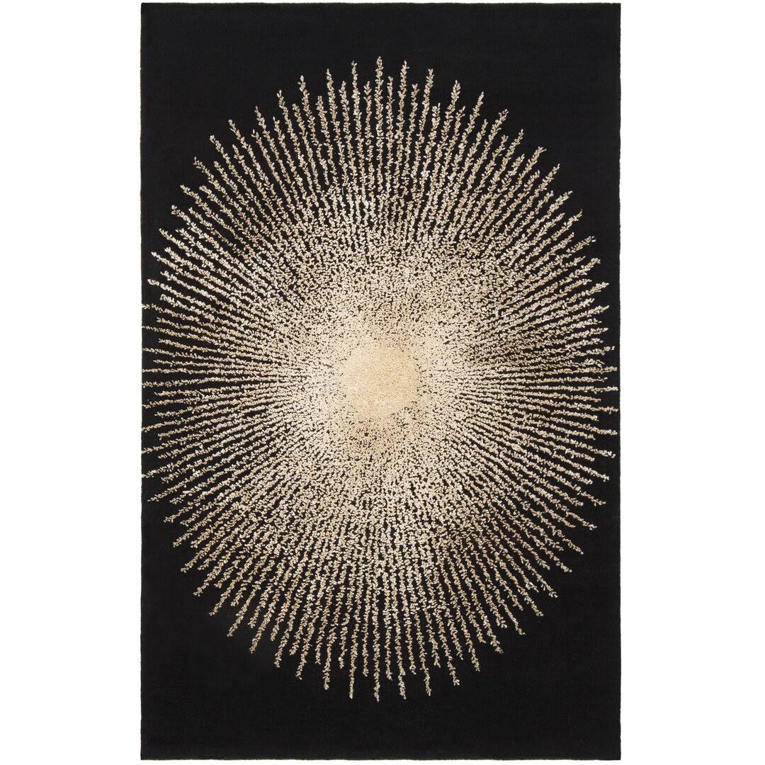 Orren Ellis Olivarria Hand-Tufted Black/Beige Area Rug, Size: Rectangle 2' x 3' - Product image 1