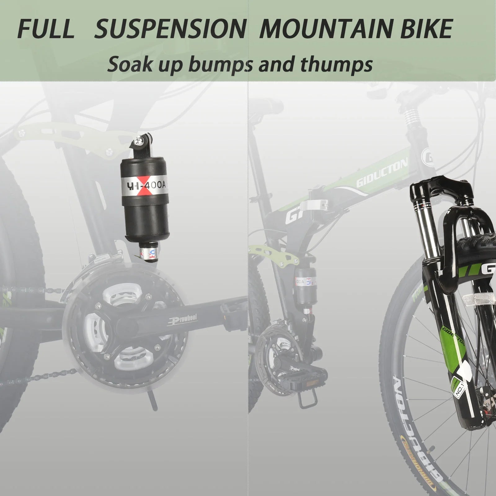 Eurobike 27.5" Full Suspension Folding Mountain Bike Foldable Frame Bicycle Disc Brakes Men or Women Bikes - Product image 4