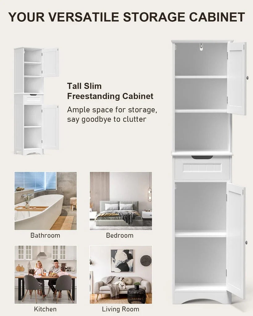 Aiho 67"h Bathroom Storage Cabinet with 2 Doors and 1 Drawer for Bathroom, Bedroom, Kitchen - Product image 2