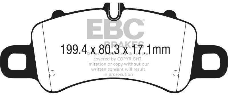 EBC 2016+ Porsche Boxster 718 (Iron Rotors Only) 2.5L Turbo Yellowstuff Front Brake Pads
