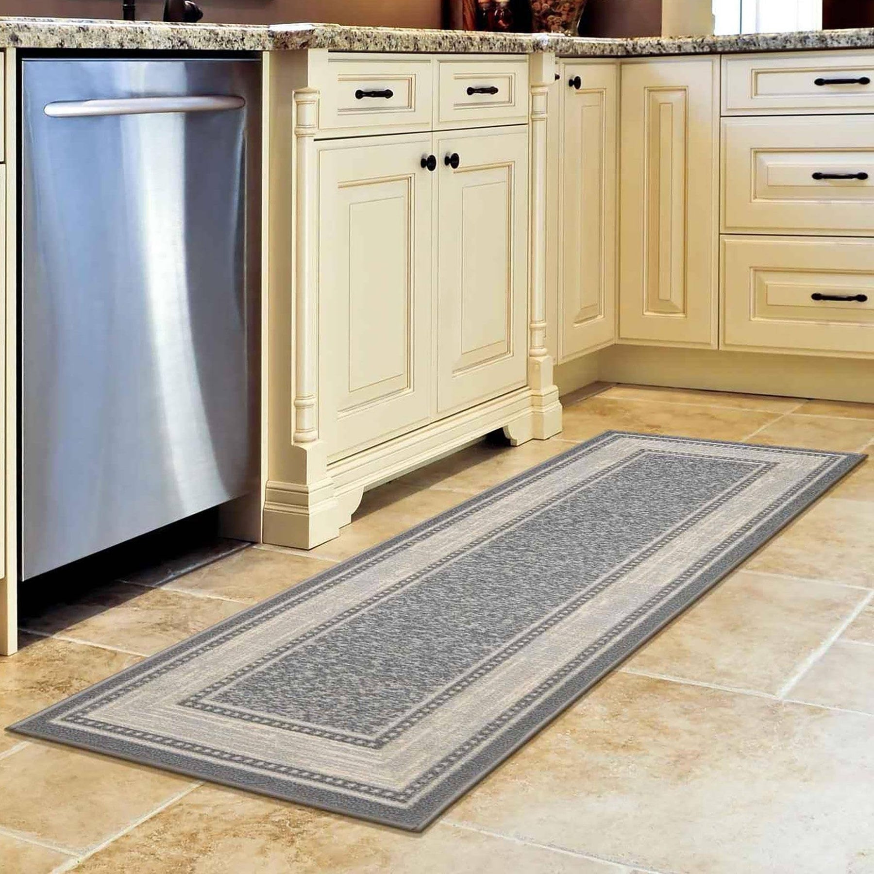 Ottomanson Ottohome Collection Non-Slip Rubberback Bordered 2x5 Indoor Runner Rug, 1 ft. 8 in. x 4 ft - Product image 1