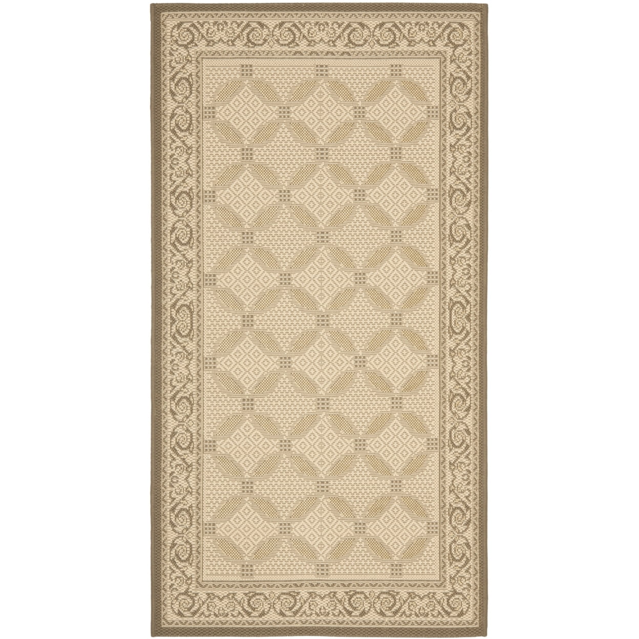 SAFAVIEH Courtyard Cohen Bordered Indoor/Outdoor Area Rug, Dark Beige/Beige, 9' x 12' - Product image 5