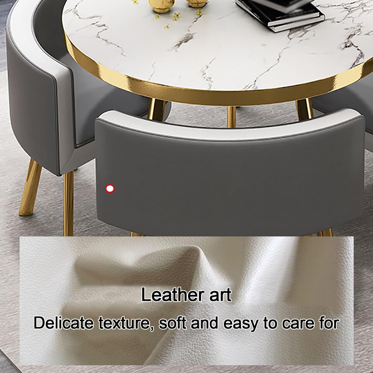 Round Dining Table, Dining Room Table and Chair Set, 4 Person Kitchen Table, Built-in Chair Table, Small Conference Room Tables, Simple Office Table, Round Table 90 cm (Size