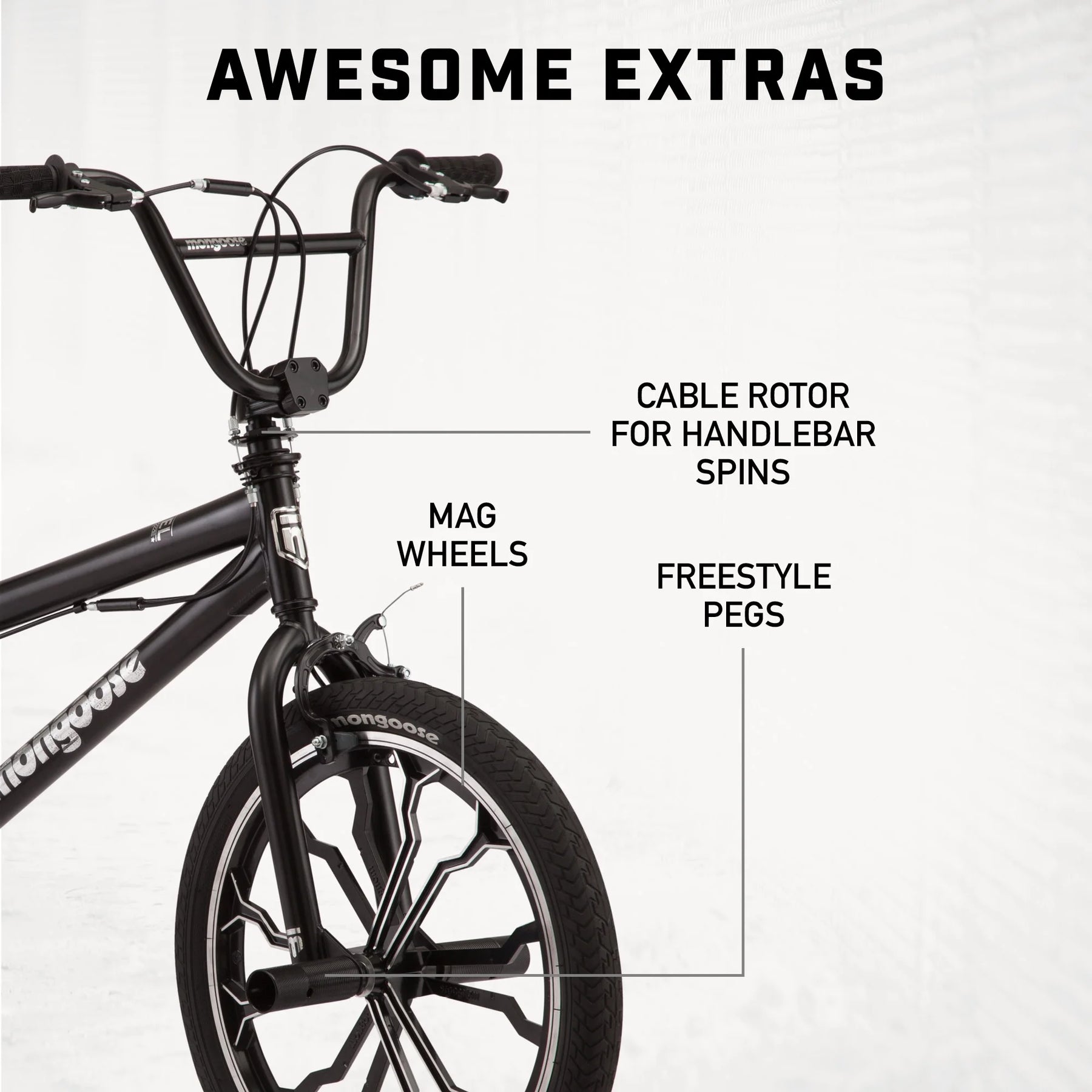 Mongoose Rebel Kids BMX Bike, 20 - In. Wheels, Children & Tweens Ages 7 - 13, Black Bicycle - Product image 7