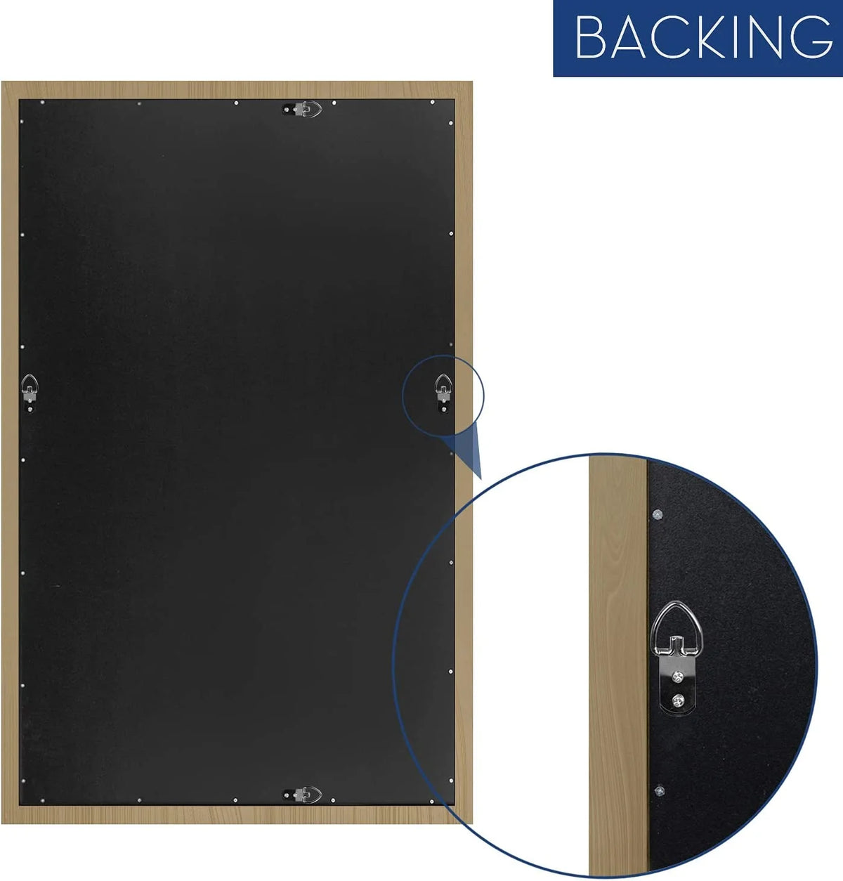 H - A Black&Gold Framed Rectangle Bathroom Mirrors for Wall, Mounted Vintage Mirror Vertical or Horizontal - Product image 6